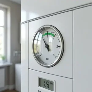 گیج فشار پکیج دیواری برای بررسی فشار سیستم گرمایش و عیب‌یابی نوسان دمای آب